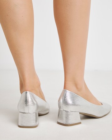 Heavenly Soles Catherine Low Block Heel Court Shoes - Extra Wide Fit (EEE)