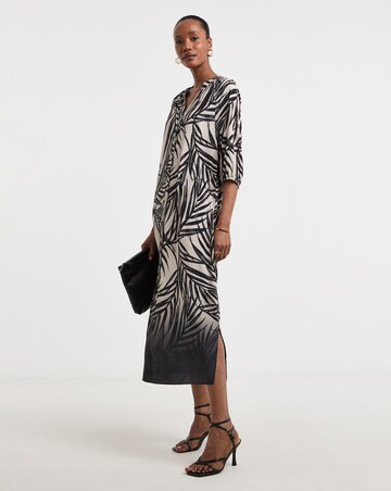 Printed Textured Fabric Kaftan Dress