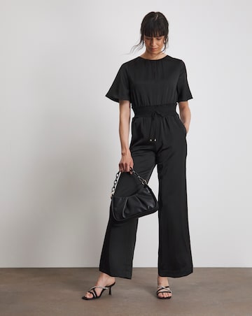 Joanna Hope Black Satin Jumpsuit