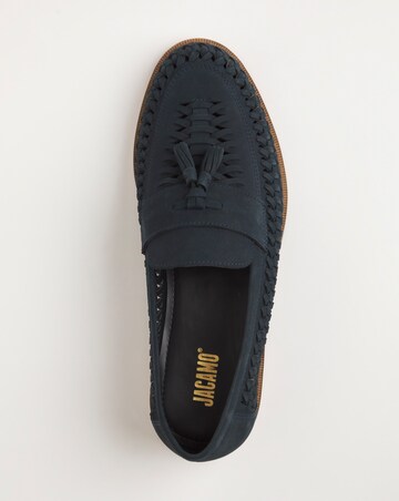 Navy Interweave Nubuck Loafer Wide Fit