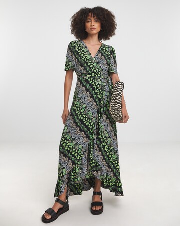 Crinkle Midi Empire Dress with Side Ties
