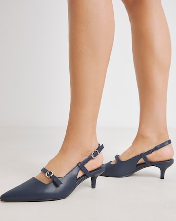 Harriet Pointed Toe Slingback Shoes - Wide Fit (E)