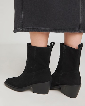 Rayla Suede Western Ankle Boots - Extra Wide Fit (EEE)