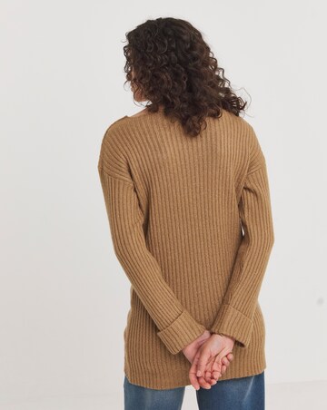 V Neck Ribbed Tunic