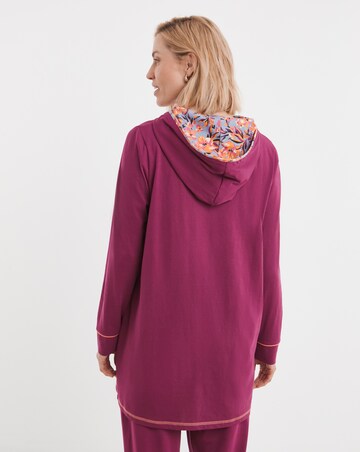 Joe Browns Jersey Longline Hoodie Plum