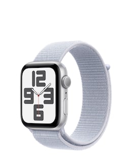 Apple Watch SE GPS 44mm Silver Aluminium Case with Blue Cloud Sport Loop