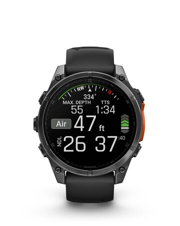 Garmin Fenix 8 47mm Amoled Smart Watch - Slate Grey with Black Silicone Band