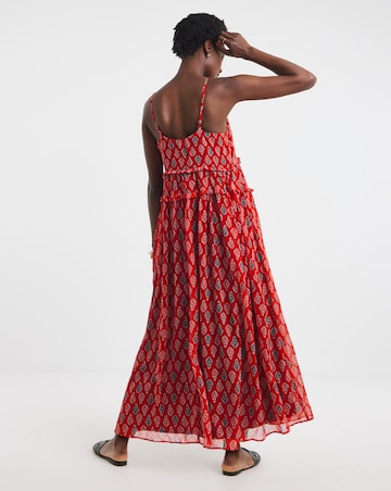 Chiffon Sleeveless Tiered Dress