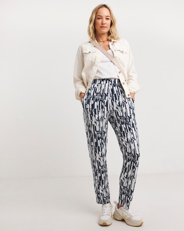 Printed Pull On Jersey Tapered Trouser