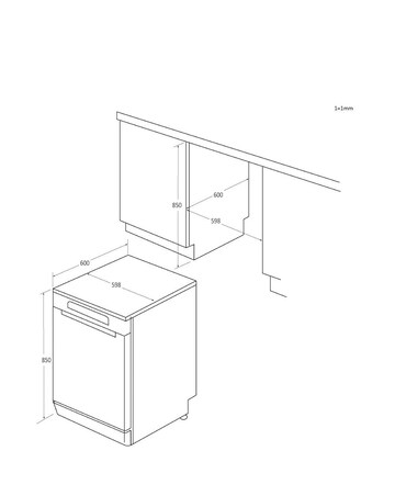 Hoover H-Dish 700 HF 4A4S3PSA-80 14 Place, Full Size WiFi Dishwasher - Graphite