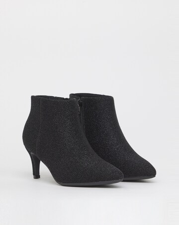 Cairns Kitten Heel Pointed Toe Ankle Boots - Wide Fit (E)