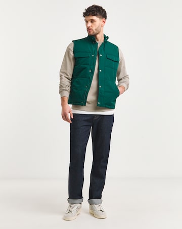 Green Square Quilt Padded Gilet