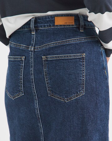 Mid Blue Over The Knee Denim Skirt