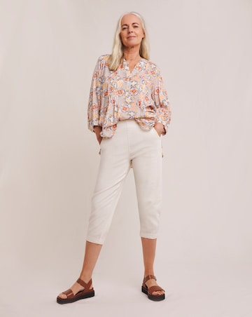 Julipa Button Side Crop Stretch Trouser