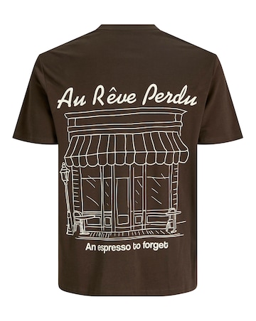 Jack & Jones Cafe Back Graphic T-Shirt - Brown