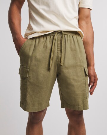 Linen Mix Elasticated Cargo Short