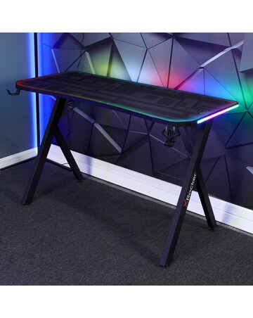 X Rocker Lumio Compact Gaming Desk with 3-Sided App-Controlled LED Lighting