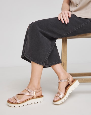 Heavenly Feet Fresco Strappy Glitter Sandals Wide Fit