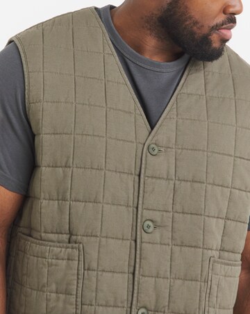 Olive Square Quilt Cotton Gilet