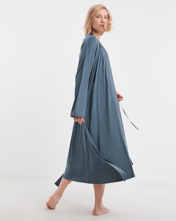 Cool Stretch Satin Midi Dressing Gown