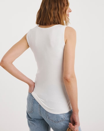 Cream Twist Detail Sleeveless Top