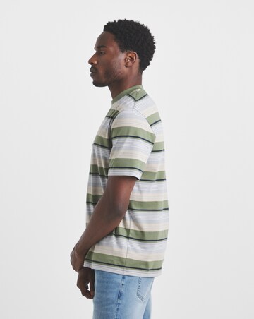 Union Yarn Dyed Stripe T-Shirt -Khaki