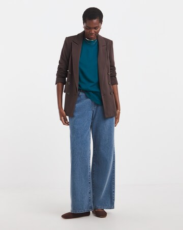 Longline Curved Hem 3/4 Sleeve Top