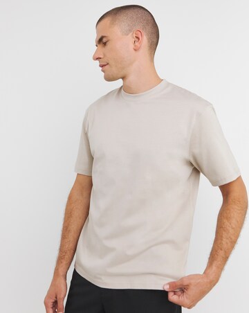 Relaxed Fit Supima Crew Neck T-Shirt- Stone