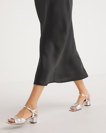 Clovis Twist Flexible Sole Block Heeled Sandals - Wide Fit (E)