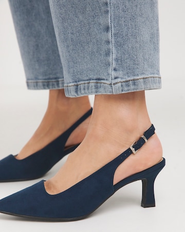 Marina Flexi Sole Kitten Heel Slingback - Wide Fit (E)