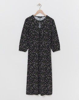 Soft Touch Midi Dress With Key Hole Neck