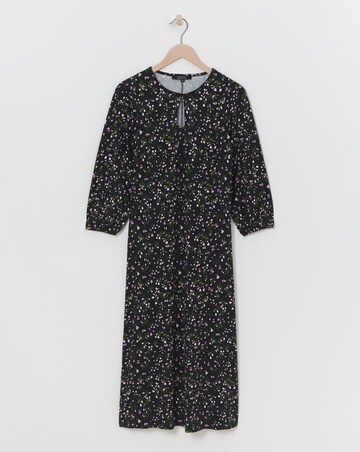 Soft Touch Midi Dress With Key Hole Neck