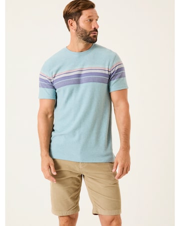 Fatface Jacquard Chest T-Shirt - Ice Blue