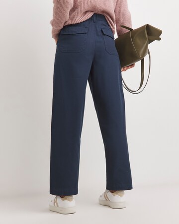 Navy Pure Cotton Relaxed Tapered Leg Chino Trouser