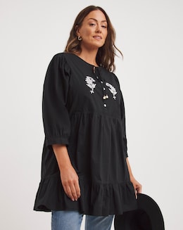 Joe Browns Black Erin Embrodiered Tunic