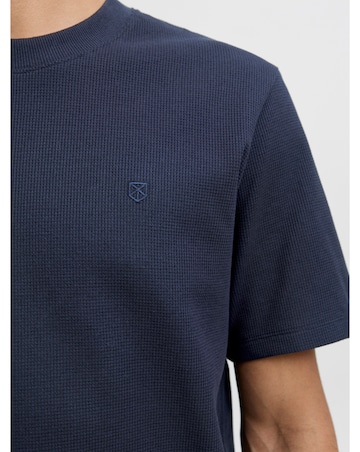 Jack & Jones Leo Textured T-Shirt - Navy