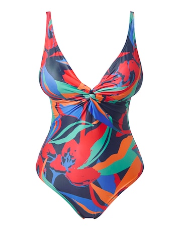 Plunge Knot Front Swimsuit