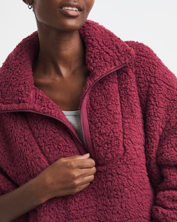 Pretty Secrets Quarter Zip Fleece Snuggle Top Burgundy