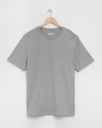 Pure Cotton Crew Neck T-Shirt Extra Long - Grey Marl