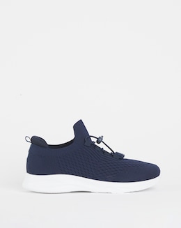 Cushion Walk Navy Arch Support Toggle Trainers- Extra Wide Fit (EEE)