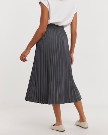 Charcoal Wrap Kilt Pleated Maxi Skirt