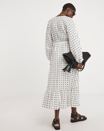 Cotton Dobby Balloon Sleeve Maxi Dress