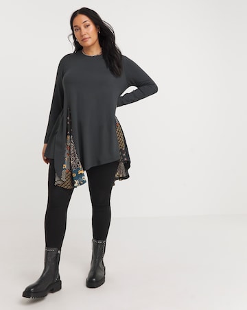 Joe Browns Black Patchwork Longline Waterfall Jersey Tunic