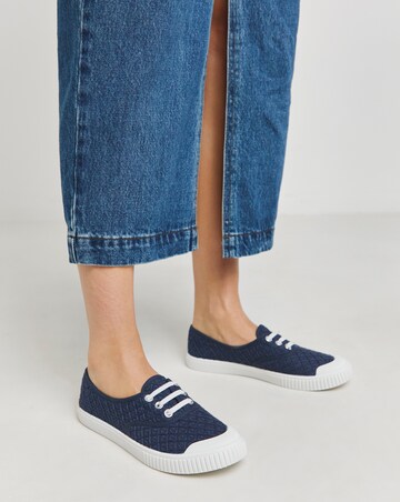 Birney Lace Up Plimsole Trainers - Standard Fit (D)