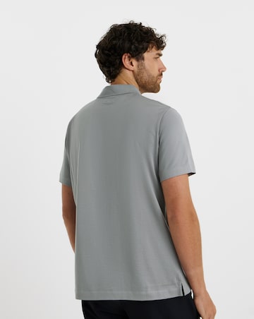 Folio Mercerised Supima Zip Polo-Grey