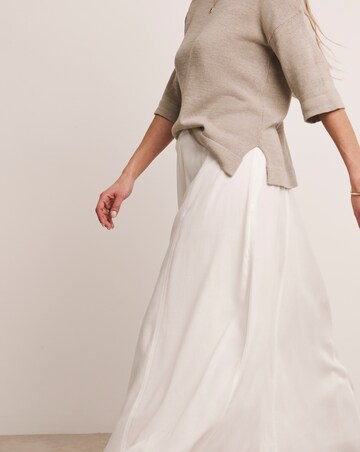 Anthology White Linen Seam Detail Maxi Skirt
