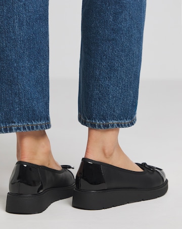 Heavenly Soles Josie Low Wedge Ballerina Shoe Wide E Fit