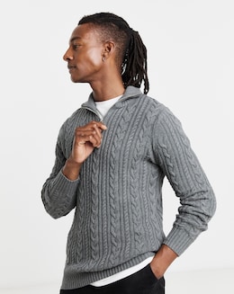 Cable 1/4 Zip Neck Jumper