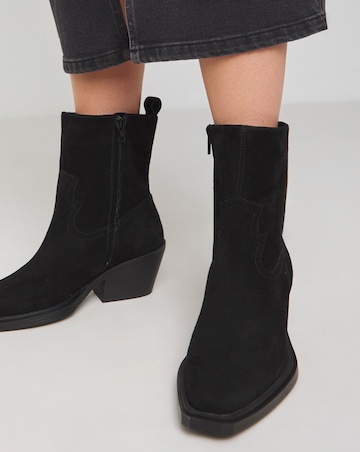 Rayla Suede Western Ankle Boots - Extra Wide Fit (EEE)