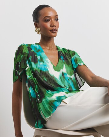 Joanna Hope Printed Pleated Blouse